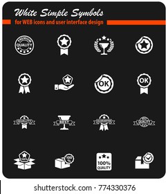 quality white web icons for user interface design