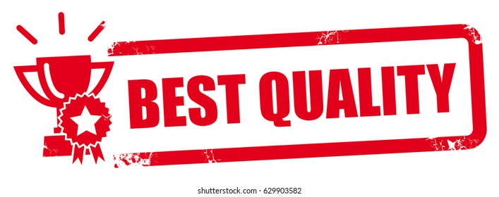 Quality word red stamp text on white background