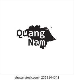 Quang Nam map and black letter design on white background