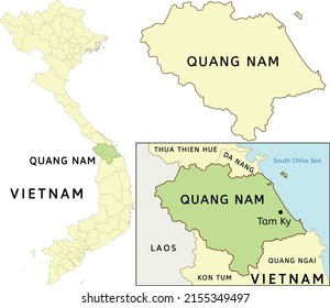 Quang Nam Province Location On Map Stock Vector (Royalty Free ...