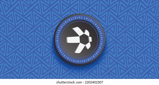 Quant (QNT) crypto coin token vector illustration. Virtual currency symbol banner and background