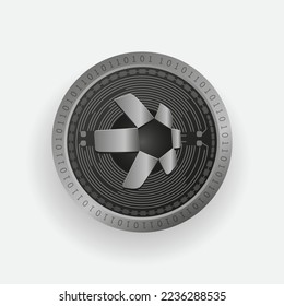 Quant QNT cryptocurrency Silver coin