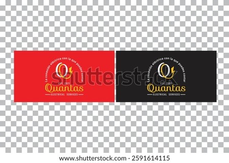 Quanta's Electrical Services logo isolated on transparent background