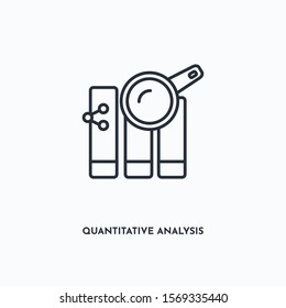 quantitative analysis outline icon. Simple linear element illustration. Isolated line quantitative analysis icon on white background. Thin stroke sign can be used for web, mobile and UI.