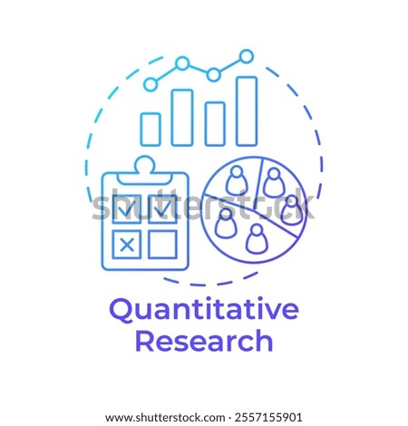 Quantitative research blue gradient concept icon. Marketing strategy. Statistics, analytics. Round shape line illustration. Abstract idea. Graphic design. Easy to use in infographic, presentation
