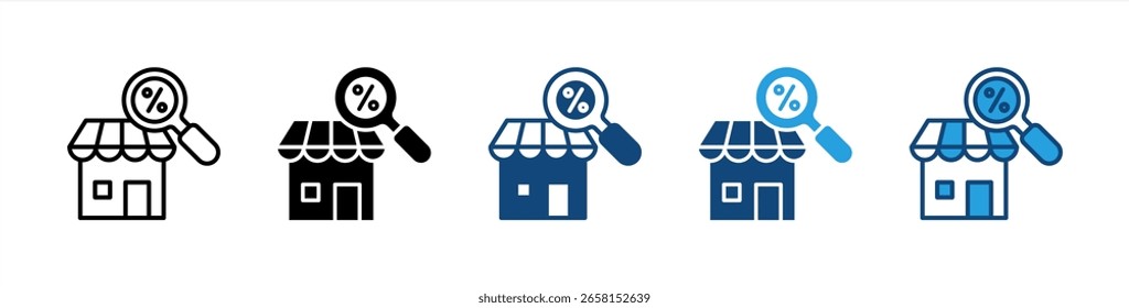 Quantitative Research icon set multiple style collection