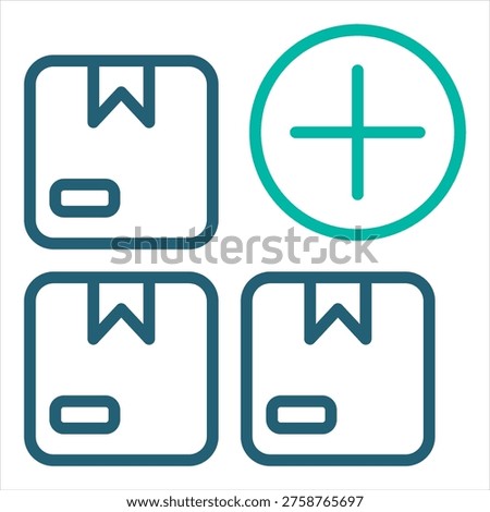 Quantity Glyph Black Single Icon Illustration