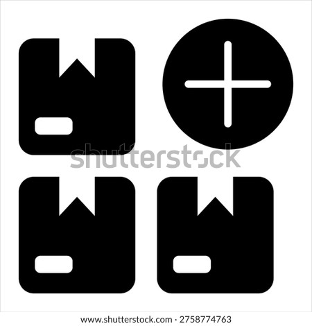Quantity Glyph Black Single Icon Illustration