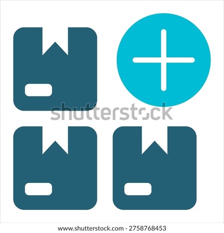 Quantity Glyph Color Single Icon Illustration