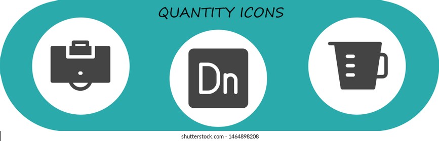 quantity icon set. 3 filled quantity icons.  Simple modern icons about  - Area, Dimension, Measuring cup