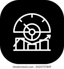 Quantity key performance indicator icon with black filled line outline style. business, quantity, quality, concept, marketing, plan, service. Vector Illustration