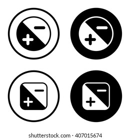 Quantity of light settings for camera icon in circle . Vector illustration
