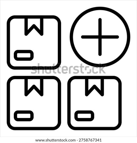 Quantity Outline Black Single Icon Illustration