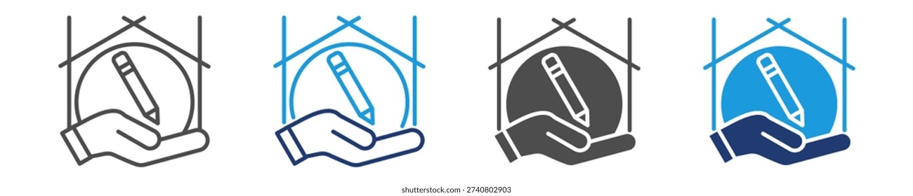 quantity surveyor icon set multiple style