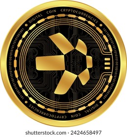 logo de la moneda virtual quant-qnt. ilustraciones vectoriales. ilustraciones 3d.