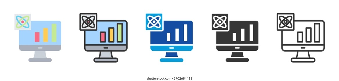 quantum advantage icon set multi style various collection