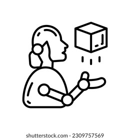 Quantum AI icon in vector. Illustration