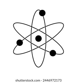 quantum atom vector icon, quantum symbol