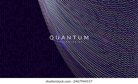 Quantum Background. Innovative science, futuristic intelligence. Cyber flow of education and automation. Analytical patterns for global energy. Digital Background.