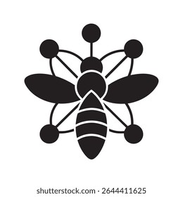 Quantum Bee Pollination Drone Vector