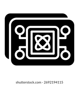 Elemento Quantum Chip Ícone Para Design