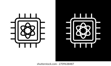 Quantum Chip Diseño de conjunto de iconos blancos