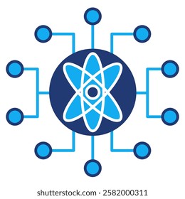 Quantum Circuit Icon - Dual Tone Style - Quantum Physics Theme
