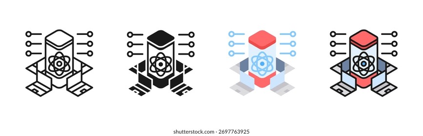 Quantum Computer Icon Pack In Multiple Styles