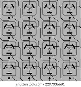 Quantum computer PCB wires, seamless pattern, vector quality - from 4x4 to borderless - any qubits you want