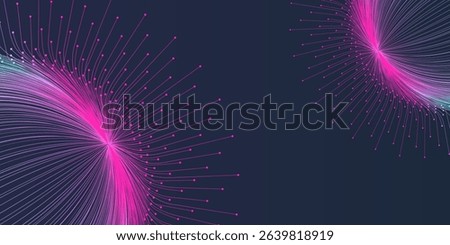 Quantum computer technology concept. Sphere explosion background. Deep learning artificial intelligence. Big data algorithms visualization. 
