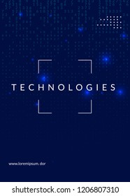 Quantum computing background. Technology for big data, visualization, artificial intelligence and deep learning. Design template for networking concept. Vector quantum computing backdrop.