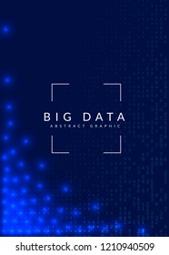 Quantum computing background. Technology for big data, visualization, artificial intelligence and deep learning. Design template for interface concept. Fractal quantum computing backdrop.