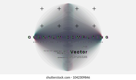 Quantum computing, deep learning artificial intelligence, signal cryptography infographic vector illustrations. Big data algorithms visualization for business, science presentations, posters, covers