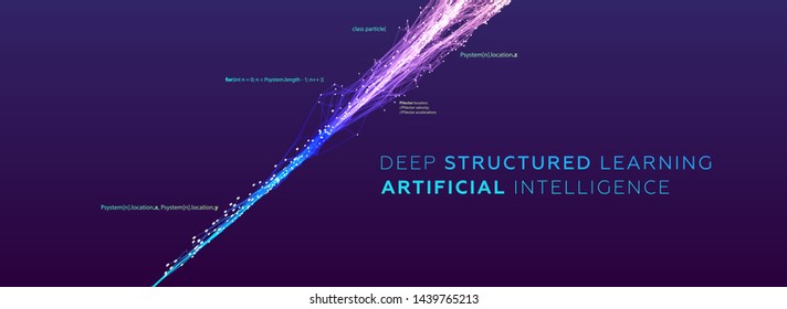 Quantum computing, deep learning artificial intelligence, signal cryptography infographic vector illustrations. Big data algorithms visualization for business, science presentations, posters, covers