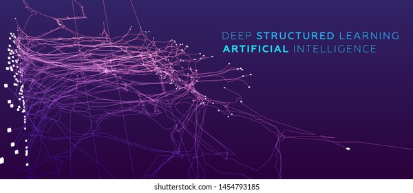 Quantum computing, deep learning artificial intelligence, signal cryptography infographic vector illustrations. Big data algorithms visualization for business, science presentations, posters, covers