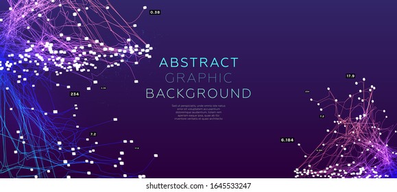 Quantum computing, deep learning artificial intelligence, signal cryptography infographic vector illustrations. Big data algorithms visualization for business, science presentations, posters, covers