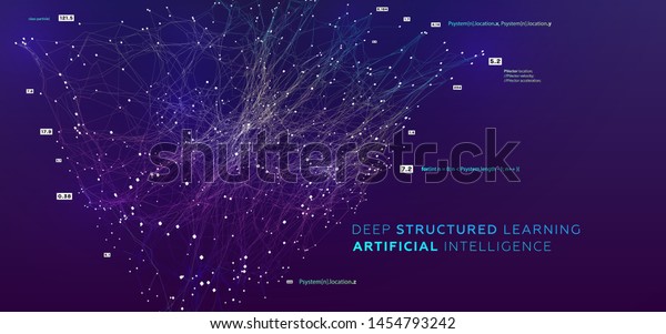 Quantum computing, deep learning artificial\
intelligence, signal cryptography infographic vector illustrations.\
Big data algorithms visualization for business, science\
presentations, posters,\
covers