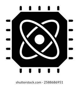 Quantum Computing Glyph Icon Design For Personal And Commercial Use