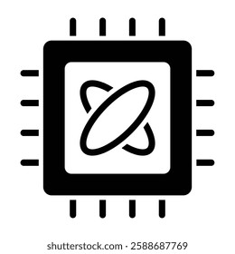 Quantum Computing Glyph Icon Design For Personal And Commercial Use