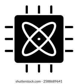 Quantum Computing Glyph Icon Design For Personal And Commercial Use