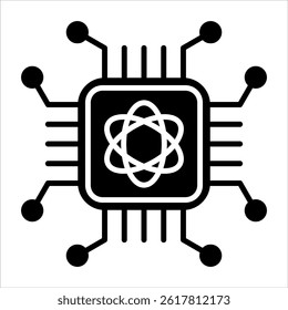 quantum computing glyph icon vector illustration