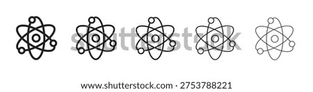 Quantum computing icon with editable stroke eps 10 vector illustration. Outline drawing.