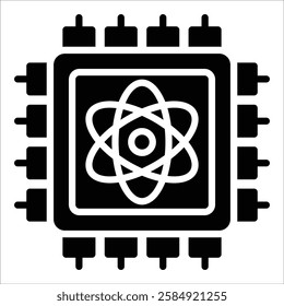 Quantum Computing Icon Element For Design