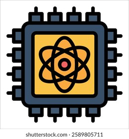 Quantum Computing Icon Element For Design