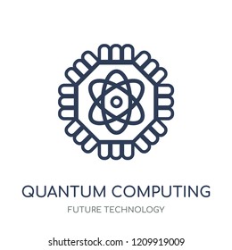 Quantum computing icon. Quantum computing linear symbol design from Future technology collection.
