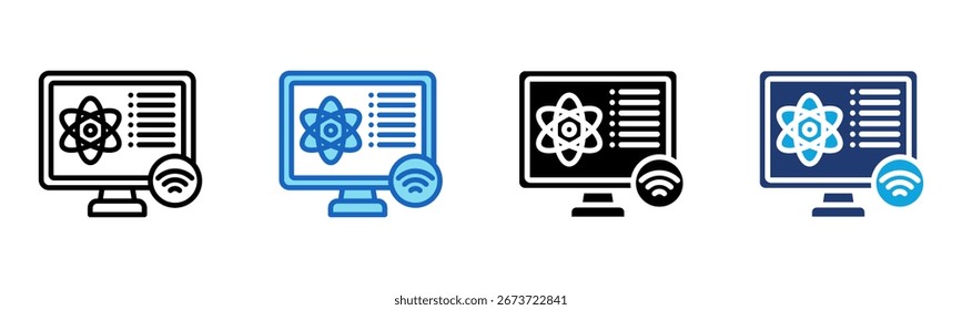 ícone Computação Quântica Ilustração de vetor de vários estilos