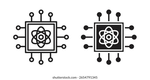 Conceito de símbolo de ícone de computação quântica. Ícones para web e celular.