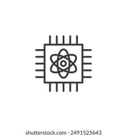 Quantum computing icon symbol design collection