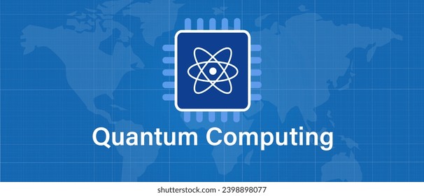 quantum computing icon symbol research technology concept of computer quantum mechanical