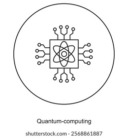 Quantum Computing icon, Transforming the Landscape of Technology, Exploring the Potential of Quantum Computing in the Modern Era, vector